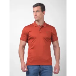NUMERO UNO Orange Solid Polo T-Shirt-image-1