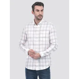 Numero Uno Peach Pink Cotton Slim Fit Checks Shirt-picture-31