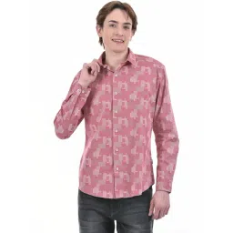 Numero Uno Red Slim Fit Printed Shirt-picture-27