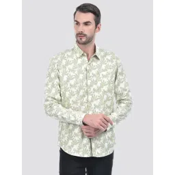 Numero Uno Sea Green Slim Fit Printed Shirt-picture-18