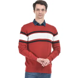 Numero Uno Striped Ribbed Pure Cotton Pullover-picture-11