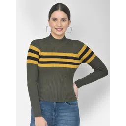 Numero Uno Striped Turtle Neck Long Sleeves Pullover Sweater-picture-31