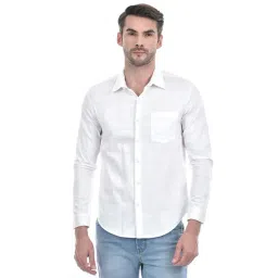 Numero Uno White Cotton Slim Fit Checks Shirt-picture-18