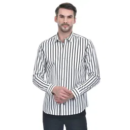 Numero Uno White Slim Fit Striped Shirt-picture-32