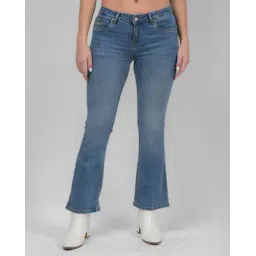 numero uno Women Mid-Rise Bootcut Mid-Wash Jeans with Insert Pockets-picture-14