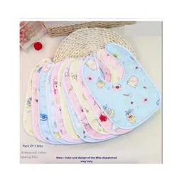numum Baby Waterproof Cotton Feeding Bibs Apron Reusable Durable Long Lasting for Babies Girls Boys Drool Bibs with Snaps Set Combo Pack of 3 (Color and design may vary)-picture-14
