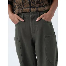 nuon men Nuon by Westside Dark Olive Relaxed-Fit Mid-Rise Jeans image 4