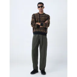 nuon men Nuon by Westside Dark Olive Relaxed-Fit Mid-Rise Jeans image 3