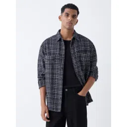 nuon men Nuon by Westside Black Checkered Relaxed-Fit Cotton Shirt-picture-38