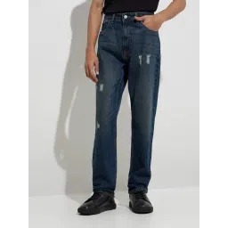 nuon men Nuon by Westside Dark Blue Relaxed-Fit Mid-Rise Jeans-picture-30