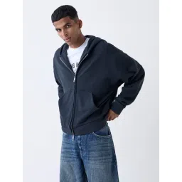 nuon men Nuon by Westside Dark Green Relaxed-Fit Cotton Hoodie-picture-19