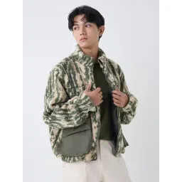 nuon men Nuon by Westside Green Relaxed-Fit Fleece Jacket-picture-43