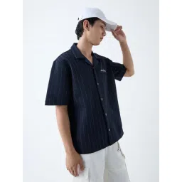 nuon men Nuon by Westside Navy Pinstriped Relaxed-Fit Shirt-picture-47