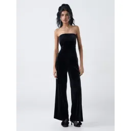 nuon women Nuon by Westside Black Tube-Style Velvet Jumpsuit-picture-38