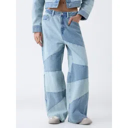 nuon women Nuon by Westside Blue Colour-Block High-Rise Jeans-picture-26