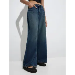 nuon women Nuon by Westside Blue Flared Relaxed-Fit Mid-Rise Jeans-picture-32