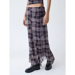 nuon women Nuon by Westside Charcoal Checkered High-Rise Skirt-picture-43