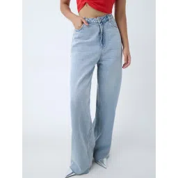 nuon women Nuon by Westside Light Blue Flared High-Rise Jeans-picture-29