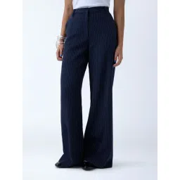 nuon women Nuon by Westside Navy Pinstripe High-Rise Trousers-picture-11