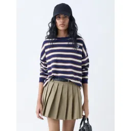 nuon women Nuon by Westside Navy Striped Sweatshirt-picture-24