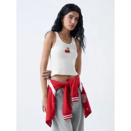 nuon women Nuon by Westside Off-White Embellished Cotton-Blend Tank Top-picture-18