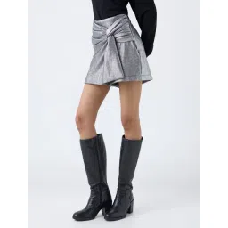 nuon women Nuon by Westside Silver Knot-Detail Textured High-Rise Skorts-picture-31