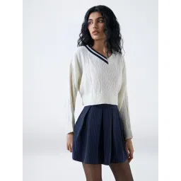 nuon women Nuon by Westside White Cable Knitted Sweater-picture-35