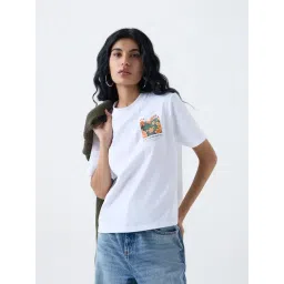 nuon women Nuon by Westside White Printed Cotton T-Shirt-picture-38