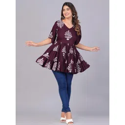 NUPITAL Women Block Print Top-picture-10