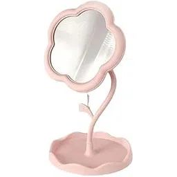 Nurmantras "Herbal By Nur" Flower Shaped Makeup Mirror, Desk Vanity Mirror for Living Room, Bedroom, and Minimal Spaces Home Decor-picture-11
