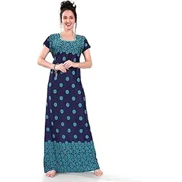 Nursing Maternity Feeding Nighty for Women's Satin Printed Maxi Nighty Maxi Gown Free Size Nighty Nightwear Lightweight Maxi Gown-picture-51