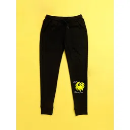 NUSYL Black Graphic Printed Joggers-picture-10