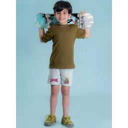 NUSYL Boys Alien Printed Cotton Shorts-picture-17