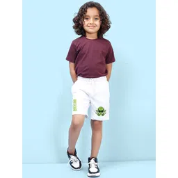 NUSYL Boys Alien Printed Cotton Shorts-picture-32