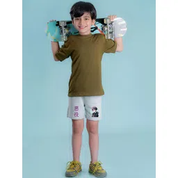 NUSYL Boys Graphic Printed Regular Fit Mid-Rise Cotton Shorts-picture-32