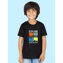 NUSYL Boys Graphic Printed Round Neck Cotton T-shirt-picture-34