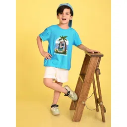 NUSYL Boys Graphic Pug Dog Printed Round Neck Oversized T-shirt-picture-21