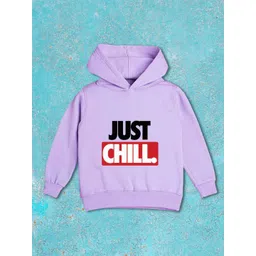 NUSYL Boys Just Chill Printed Hooded Oversized Sweatshirt image 1