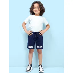NUSYL Boys Mid-Rise Typography Printed Cotton Shorts-picture-15