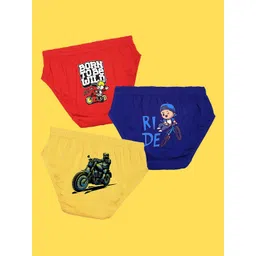 NUSYL Boys Pack of 3 Red,Blue,Yellow Printed Briefs-picture-30