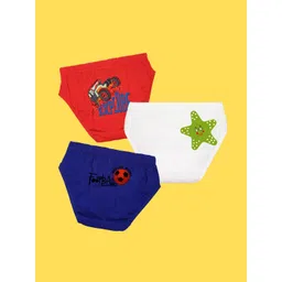 NUSYL Boys Pack of 3 Red,White,Blue Printed Briefs-picture-36