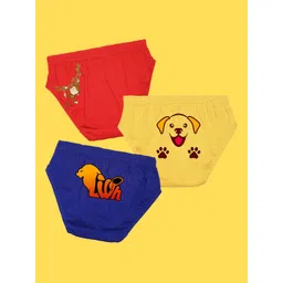 NUSYL Boys Pack of 3 Red,Yellow,Blue Printed Briefs-picture-32
