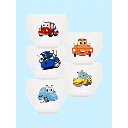 NUSYL Boys Pack Of 5 Cars Printed Cotton Basic Briefs NUBCBRFPO5.0032-picture-24