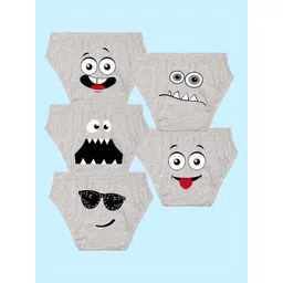 NUSYL Boys Pack Of 5 Printed Cotton Basic Briefs NUBCBRFPO5.0028-picture-57