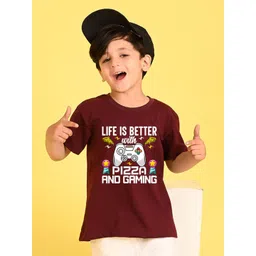 NUSYL Boys Round Neck Typography Printed Oversized T-shirt-picture-10