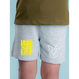 NUSYL Boys Typography Printed Cotton Shorts image 1