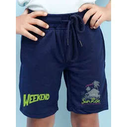 NUSYL Boys Typography Printed Mid-Rise Cotton Shorts-picture-16