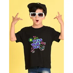 NUSYL Boys Typography Printed Oversized Round Neck T-shirt-picture-19