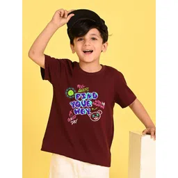 NUSYL Boys Typography Printed Oversized Round Neck T-shirt-picture-39