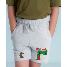 NUSYL Cotton Blend Dinosaur Printed Shorts - Grey-picture-10